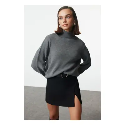 Trendyol Anthracite Basic Turtleneck Knitwear Sweater