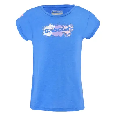 Dívčí tričko Babolat Exercise Cotton Tee Girl French Blue - let