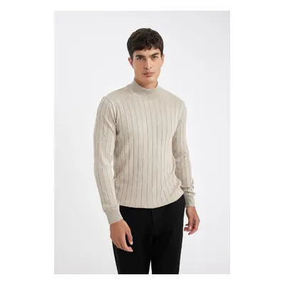 DEFACTO Standard Fit Regular Cut Half Turtleneck Jacquard Knit Sweater