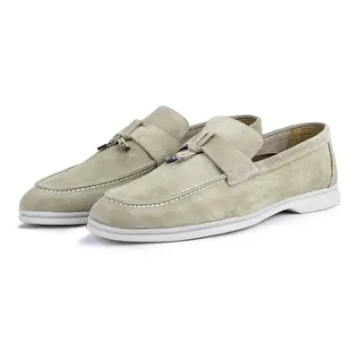 Ducavelli Cerrar Suede Genuine Leather Men's Casual Shoes Loafers Sand Beige.