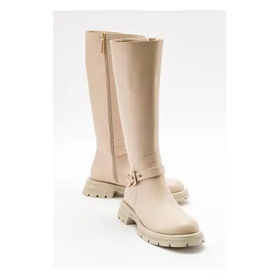 LuviShoes COVELA Women's Beige Skin Boots