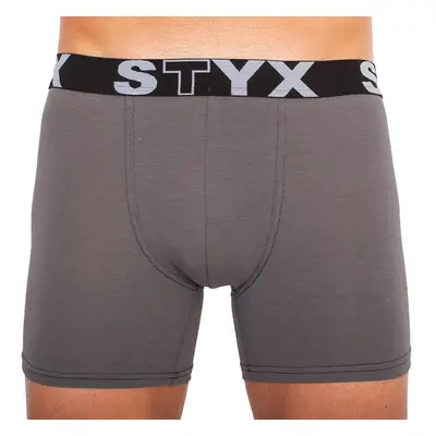 Pánské boxerky Styx long sportovní guma tmavě šedé