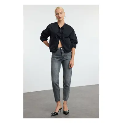 Trendyol Anthracite High Waist Mom Jeans