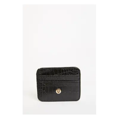 DEFACTO Women's Faux Leather Croco Card Holder