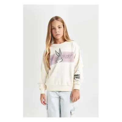 DEFACTO Girl Looney Tunes Printed Relax Fit Crew Neck Sweatshirt