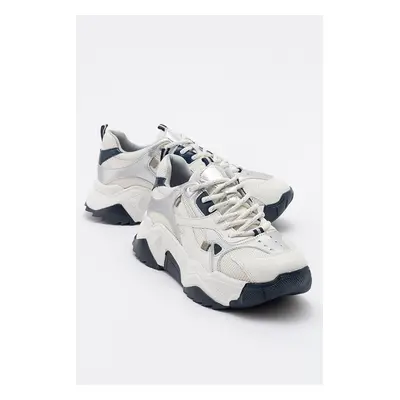 LuviShoes LECCE White-Navy Women's Sneakers