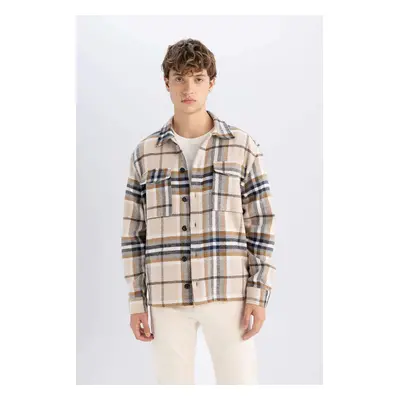 DEFACTO Relax Fit Plaid Lumberjack Flannel Long Sleeve Shirt