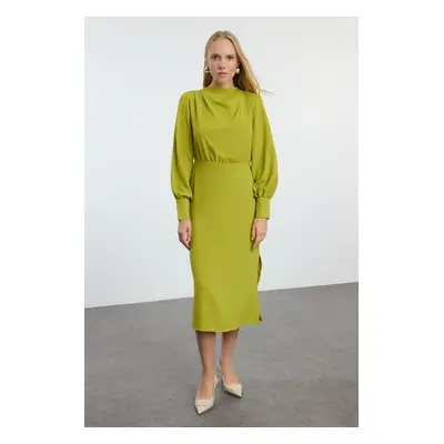 Trendyol Green Midi Slit Woven Dress