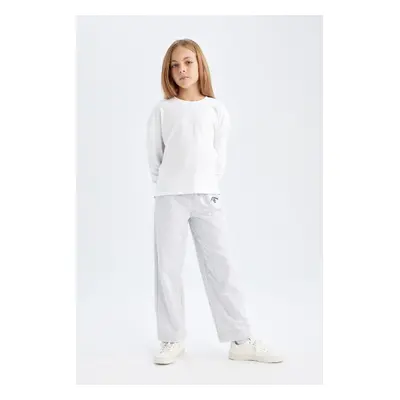 DEFACTO Girl Carrot Fit Carrot Cut Elastic Waist Printed Tracksuit Bottoms