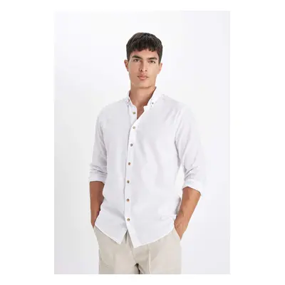 DEFACTO Modern Fit Polo Collar Long Sleeve Shirt