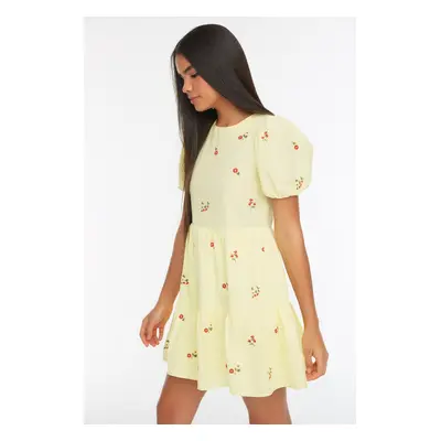 Trendyol Yellow Embroidered Woven Woven Dress