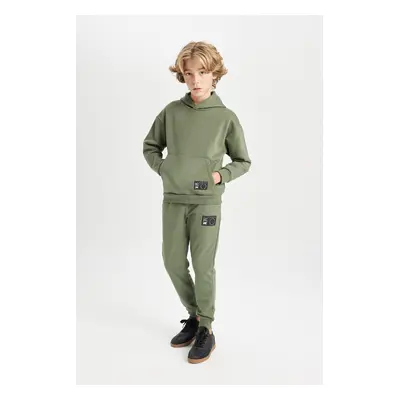 DEFACTO Boys Woven Labeled Elastic Waist Leg Pocket School Jogger Sweatpants