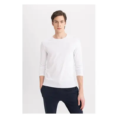 DEFACTO Slim Fit Crew Neck Long Sleeve Basic Pajama Top