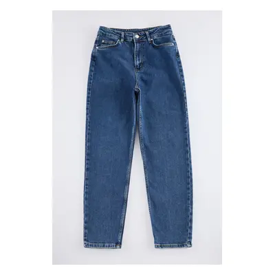 Trendyol Dark Blue High Waist Comfort Mom Jeans