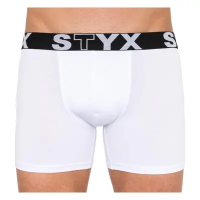 Pánské boxerky Styx long sportovní guma bílé