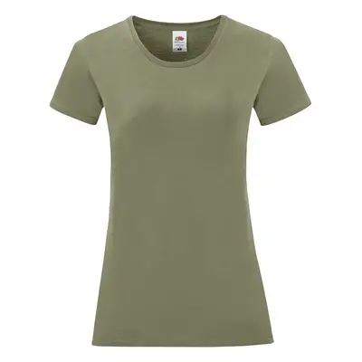 Olive Iconic Women's T-shirt in combed cotton Fruit of the Loom