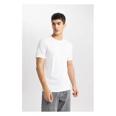 DEFACTO Slim Fit Slim Cut Crew Neck Short Sleeve Basic Plain T-Shirt