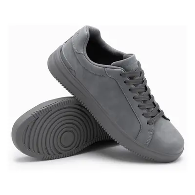 Ombre Casual solid men's eco nubuck shoes - grey