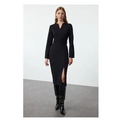 Trendyol Black Bodycon Midi Woven Dress