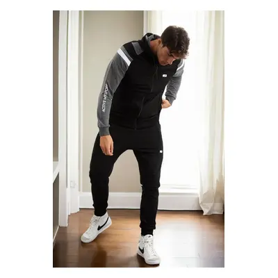 82501 Dewberry Mens Tracksuit Set-BLACK