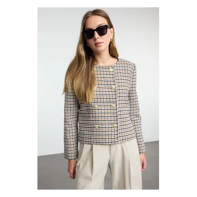 Trendyol Multicolored Button Detailed Woven Blazer Jacket