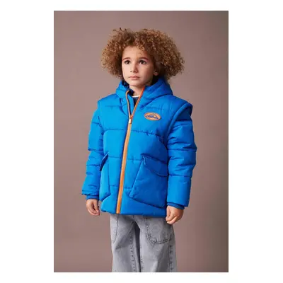 DEFACTO Boy's Water Repellent Detachable Hooded Puffer Jacket