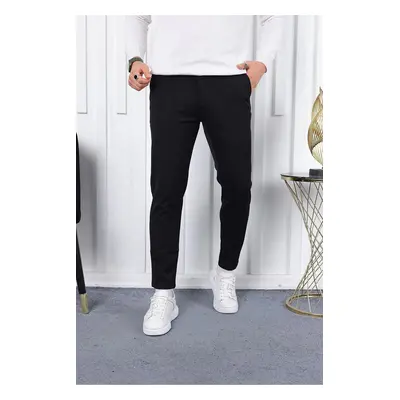 36197 Dewberry Ids Slim Fit Lycra Fabric Mens Trousers-BLACK