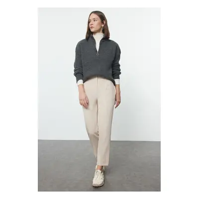 Trendyol Beige Cigarette Woven Trousers