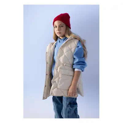 DEFACTO Girl's Water Repellent Quilted Long Inflatable Vest