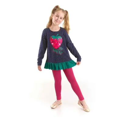 Denokids Cute Strawberry Girls Kids Tunic Leggings Set