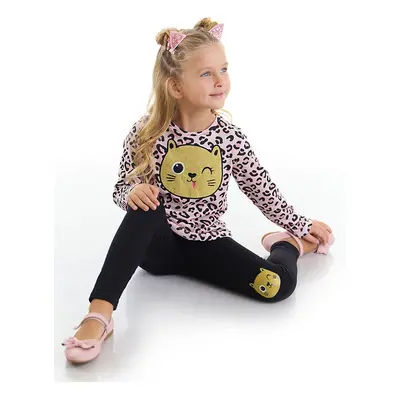 Denokids Silvery Leopard Girl's Tunic Tights Set