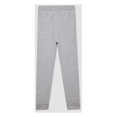 DEFACTO Boy Gray Elastic Waist Leg Pocket School Jogger Sweatpants