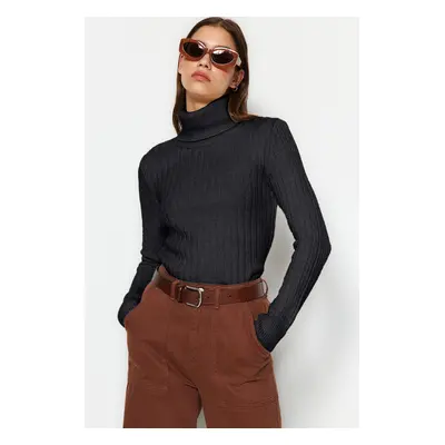 Trendyol Dark Anthracite Soft Texture Basic Knitwear Sweater