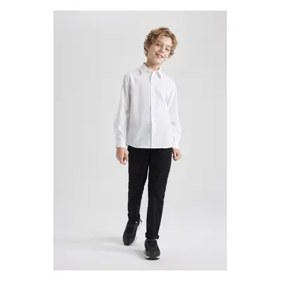 DEFACTO Boy Black Straight Leg Gabardine Basic Trousers