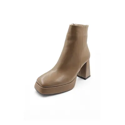 Trendyol Tan Platform Heeled Women's Ankle Boots