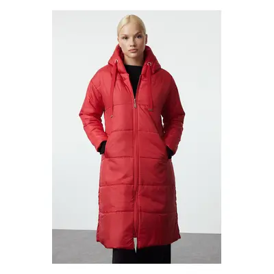 Trendyol Red Hooded Water Repellent Long Regular Fit Puffer Jacket