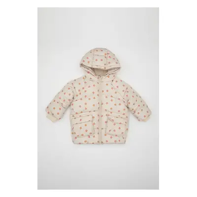 DEFACTO Baby Girl Floral Hooded Puffer Jacket