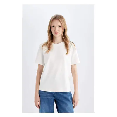 DEFACTO Regular Fit Crew Neck Basic Plain Short Sleeve T-Shirt