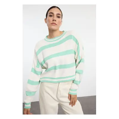 Trendyol Stone Crop Striped Knitwear Sweater