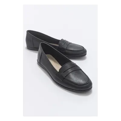 LuviShoes F02 Women's Black Skin Women's Flats