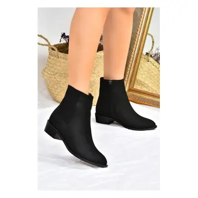 Fox Shoes Women's Black Low Heel Daily Boots