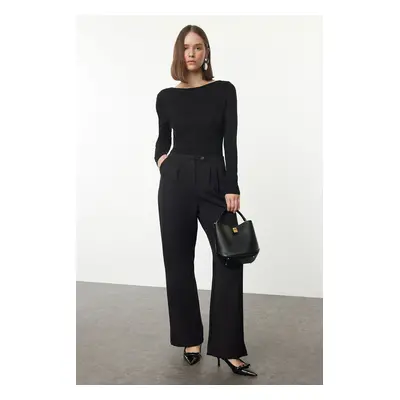 Trendyol Black Low Waist Wide Leg Woven Fabric Trousers