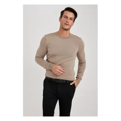 DEFACTO Regular Fit Crew Neck Basic Plain Knitwear Comfortable Knitwear Sweater