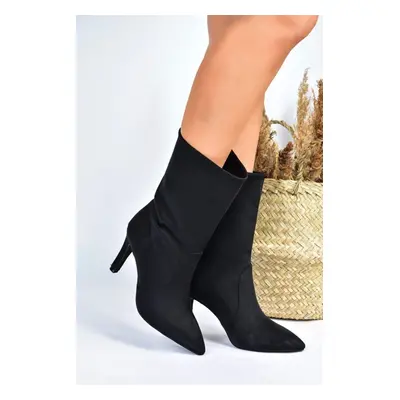 Fox Shoes Black Suede Women's Boots