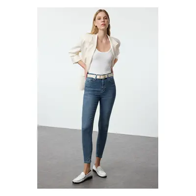 Trendyol Blue High Waist Skinny Jeans