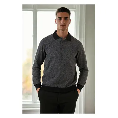 77856 Dewberry Polo Neck Mens Sweater-GREY