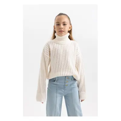 DEFACTO Girl's Turtleneck Knitwear Sweater