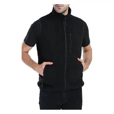 79233 Dewberry Ghsy Multi-Pocket Fleece Mens Vest-BLACK