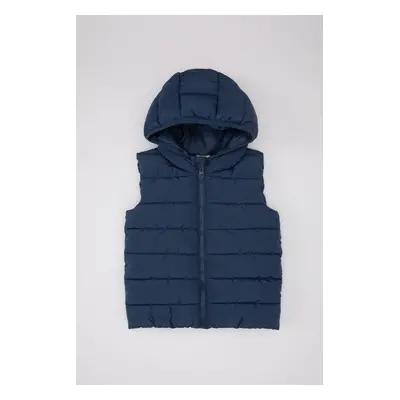 DEFACTO Baby Boy Water Repellent Hooded Zippered Pocket Puffer Vest