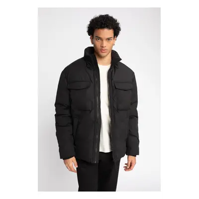 DEFACTO Slim Fit Slim Cut Stand Collar Zippered Pocket Puffer Jacket